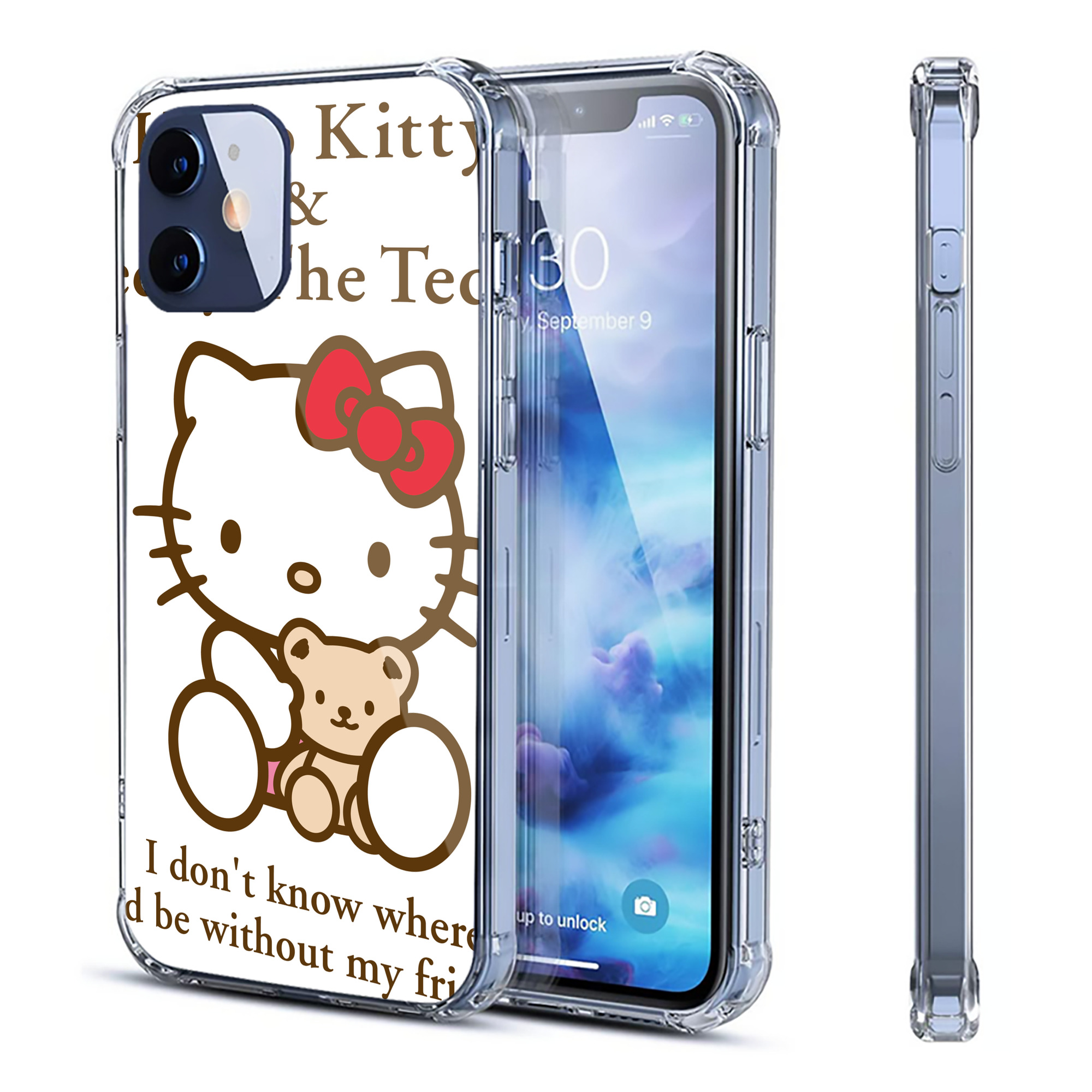 （画像用） Hello Kitty ハローキティ 【iPhone 12シリーズ対応】透明スマホケース（クリアソフトケース）